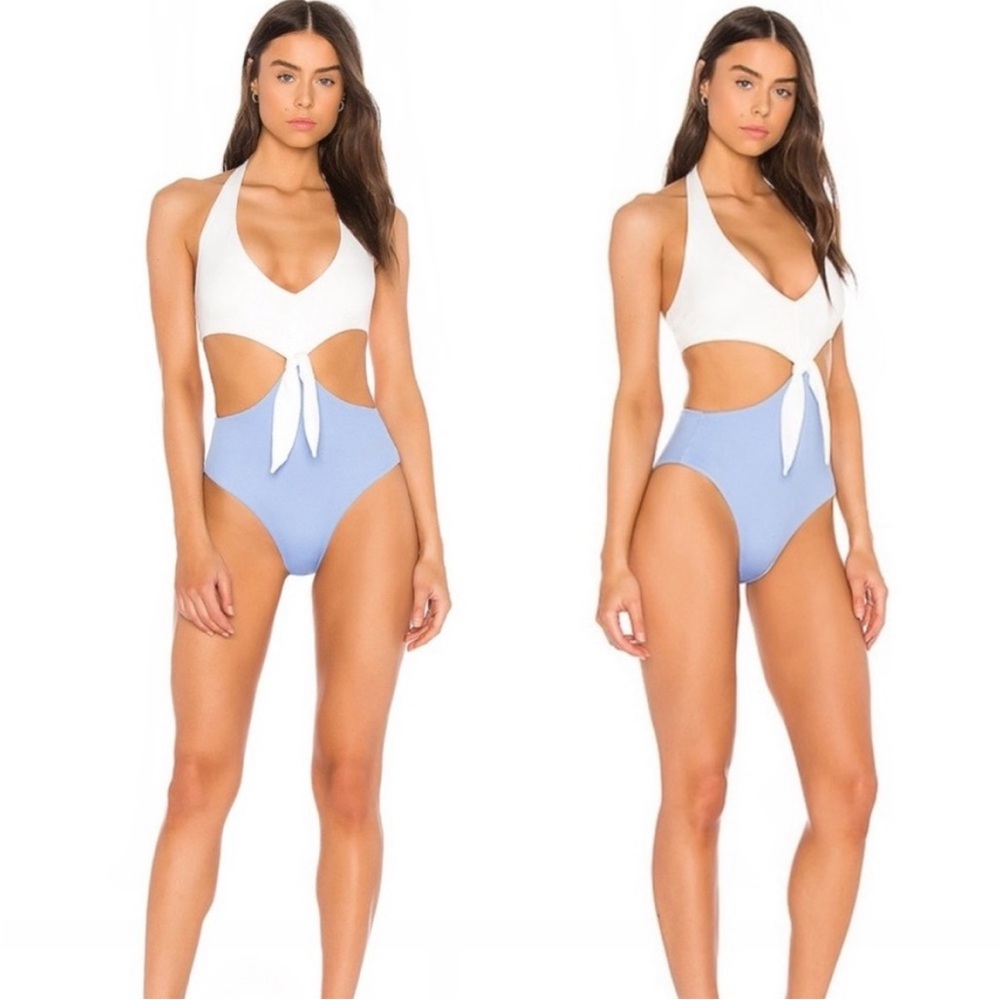🆕 ONIA Lucy One-Piece Blue/White Swimsuit S